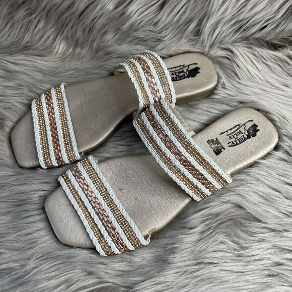 5 for $25🔥Zully & Jully Braided Bedazzled Sandals Size 8 - Picture 2 of 7